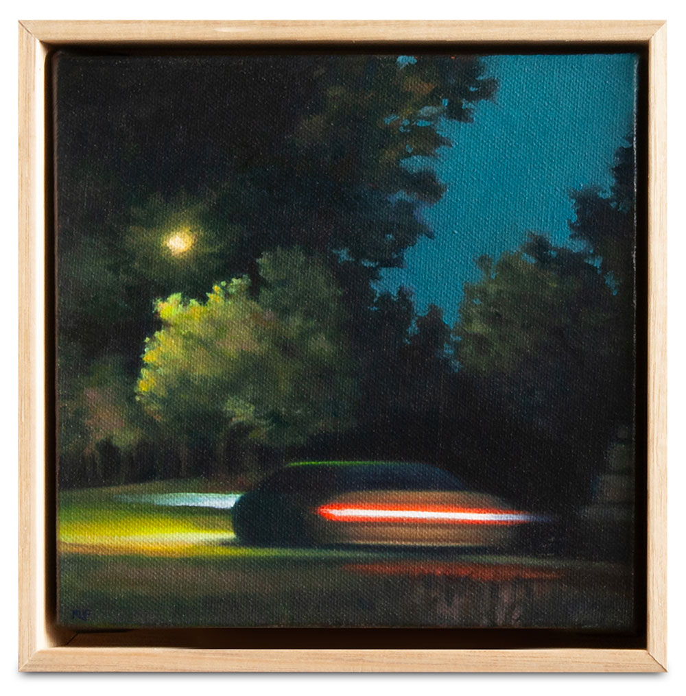 Ballarat night drive - oil on canvas