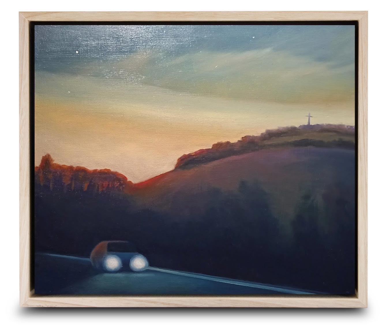 Home Bound (Night Drive) - oil on wood panel
