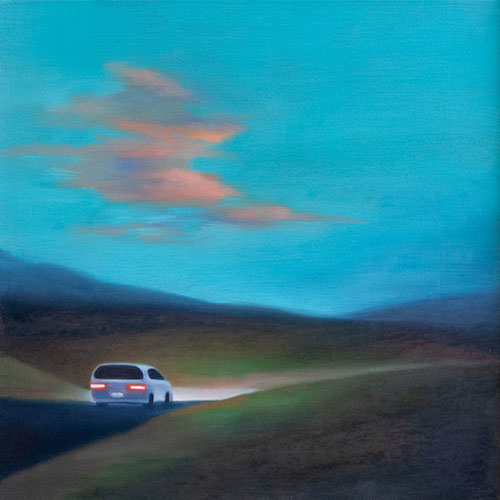 Into the hills: oil on wood