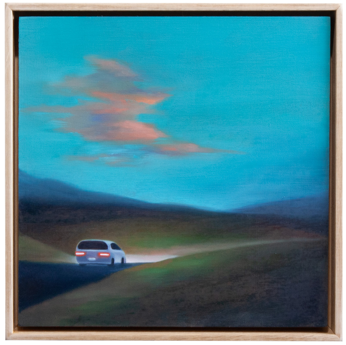 Into the hills - oil on cradled wood panel