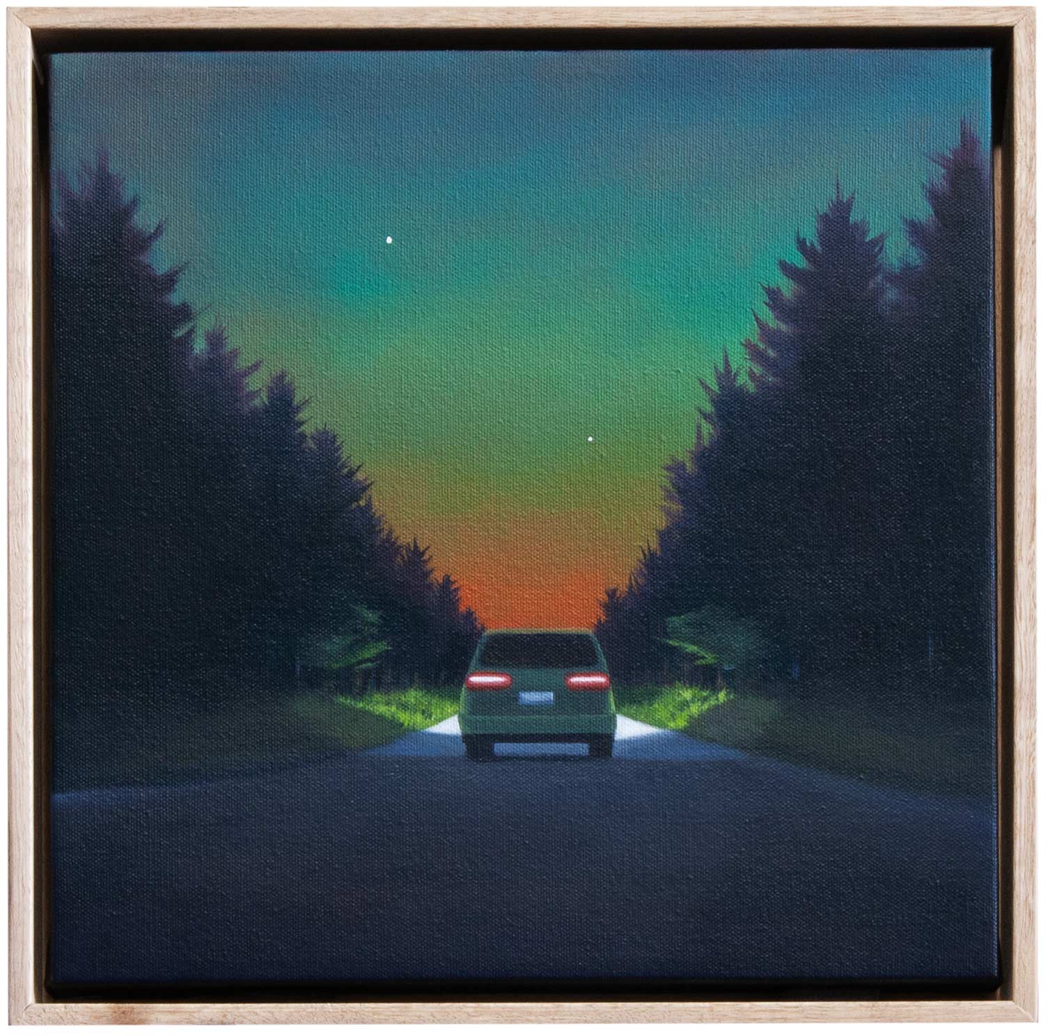 Into the pines - oil on cradled wood panel