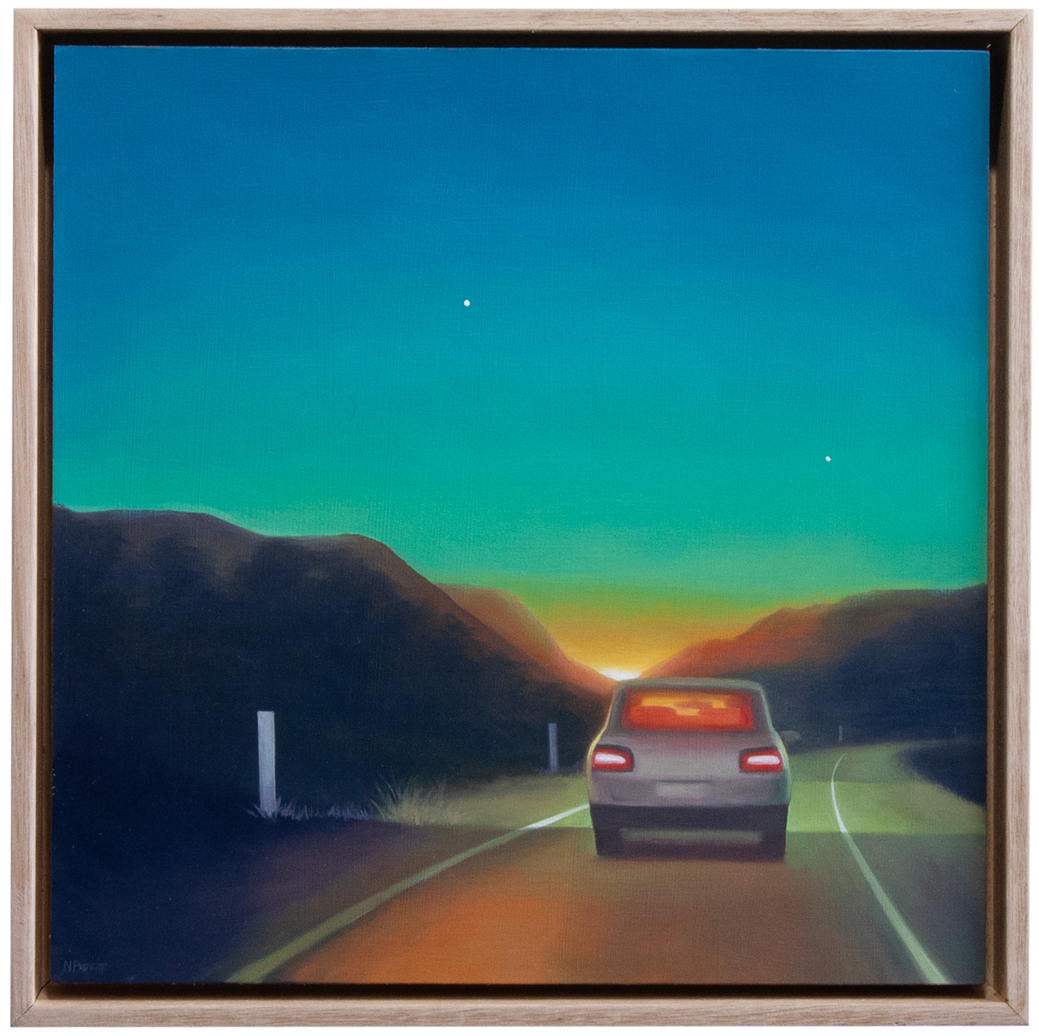 Into the sunset II - oil on cradled wood panel