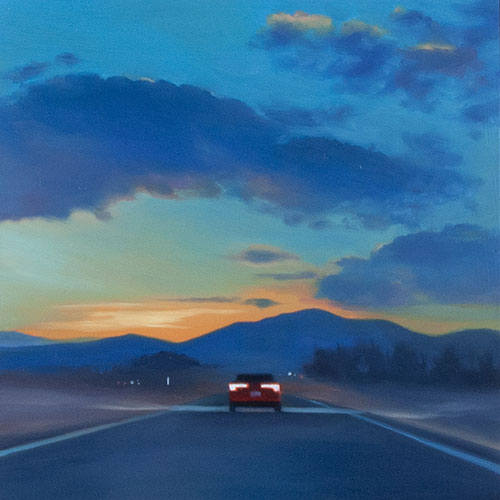 Night drive: Escape II: oil on canvas