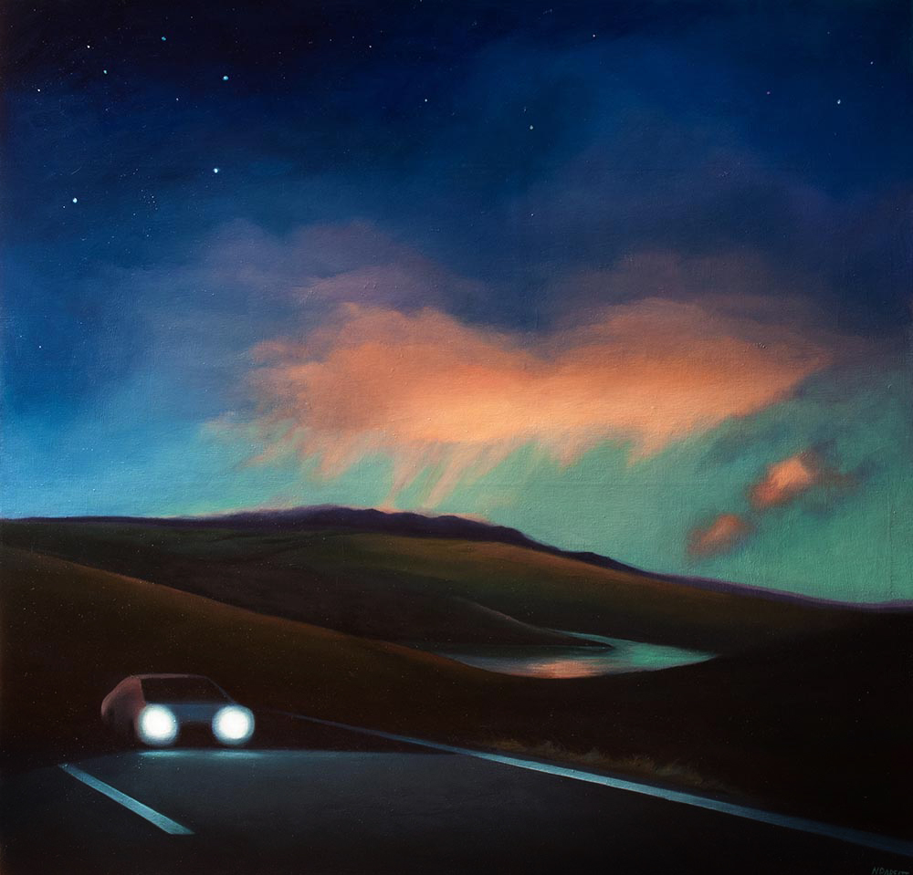 Calm (nocturne series) - oil on cradled wood panel