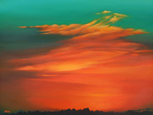 Perfect evening - oil on canvas