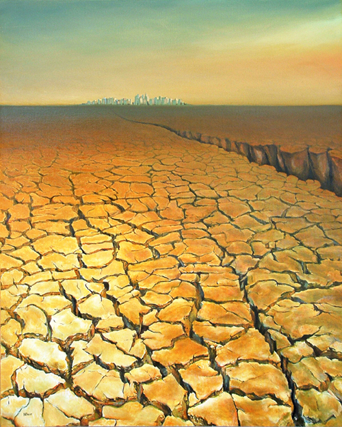 Suburbia - oil on canvas