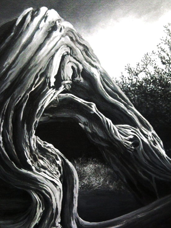 Twisted tree - gouache on canvas