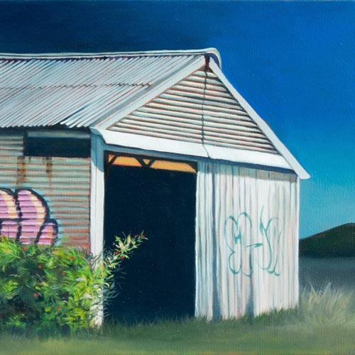 Abandoned shed - small, oil on canvas