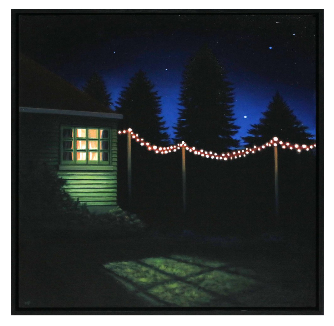 Afterglow: nocturne - oil on canvas (framed)