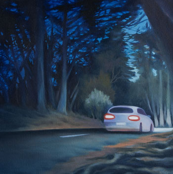 Black Hill night drive: oil on canvas