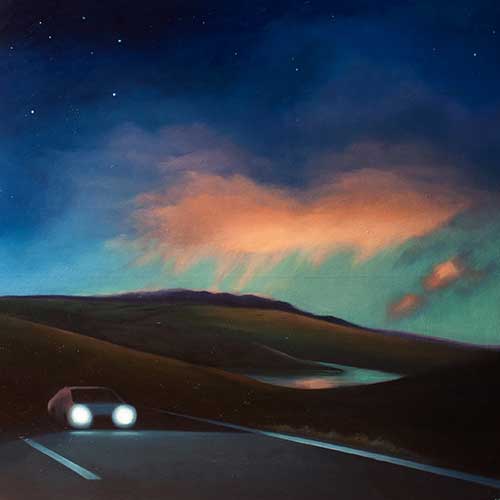 Calm: nocturne - oil on wood