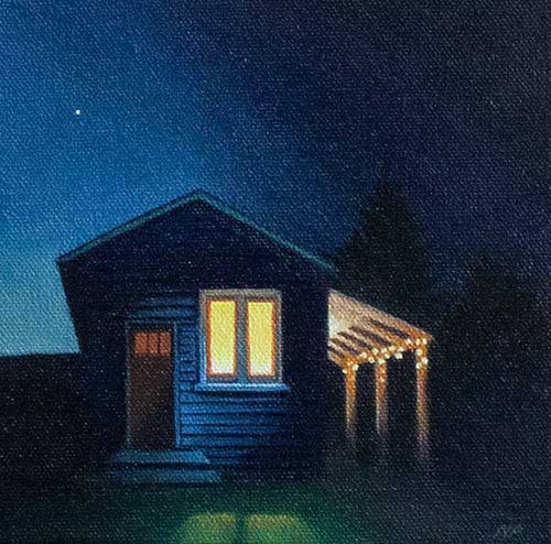 Fairy lights: nocturne - Gouache on canvas