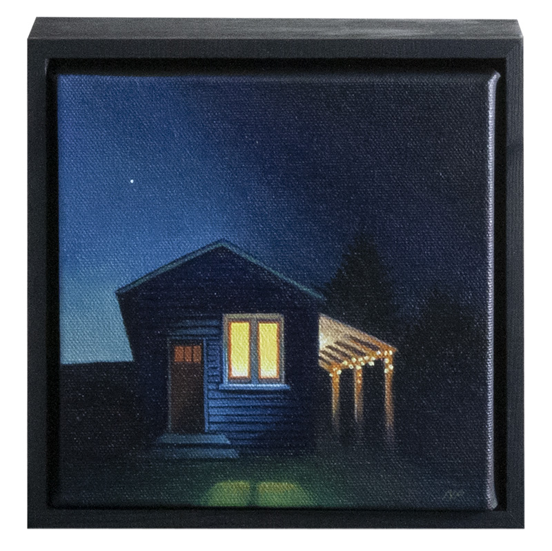 Fairy lights: nocturne - oil on canvas (framed)