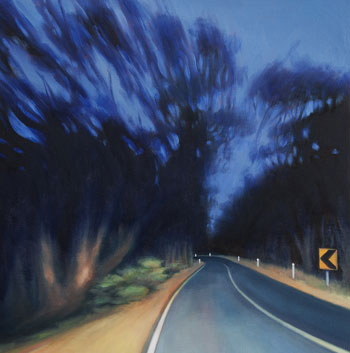 Nerrina night drive: oil on canvas
