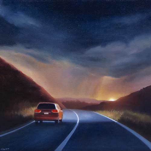 Night drive: sunset