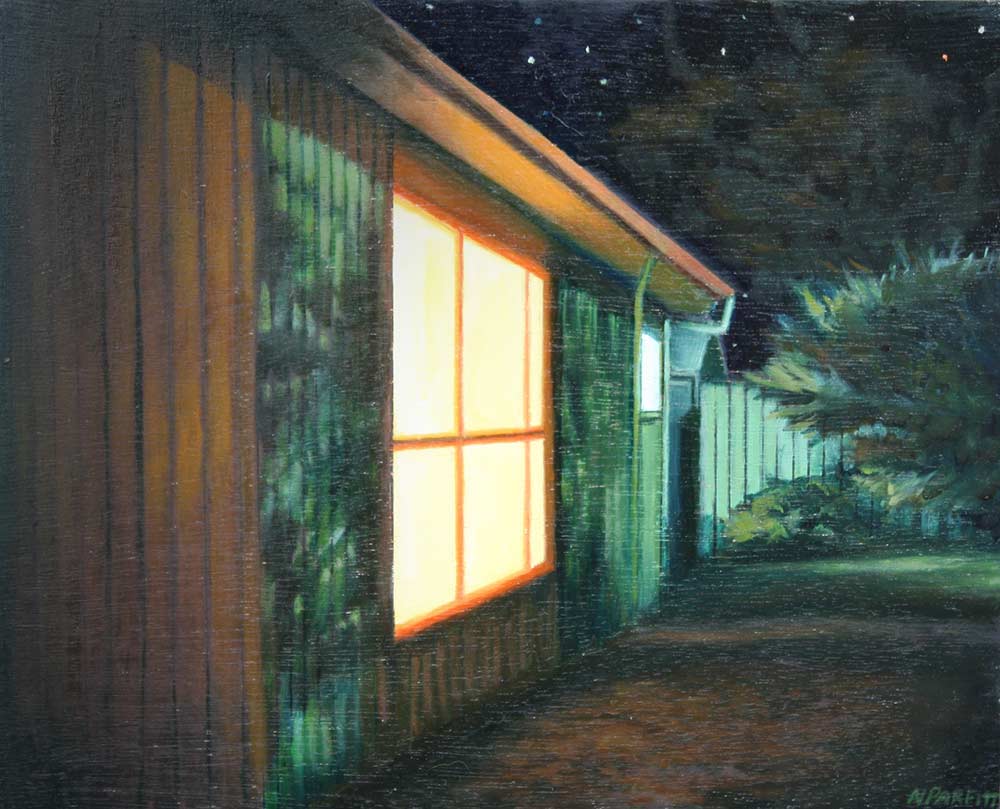 Ocean Grove night scene - oil on canvas