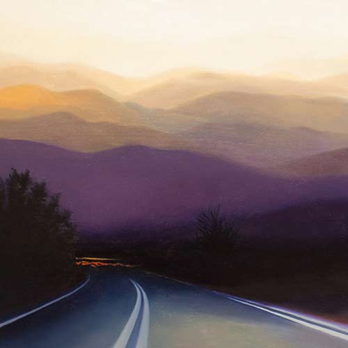Tail lights fade - oil on wood panel